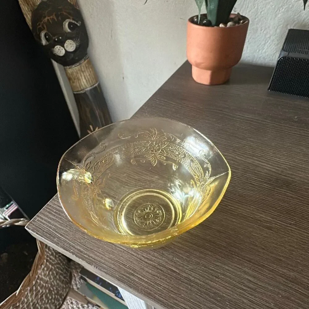 Vintage depression glass creamer tea cup vintage